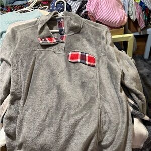 Kori Soft Gray Fleece Top